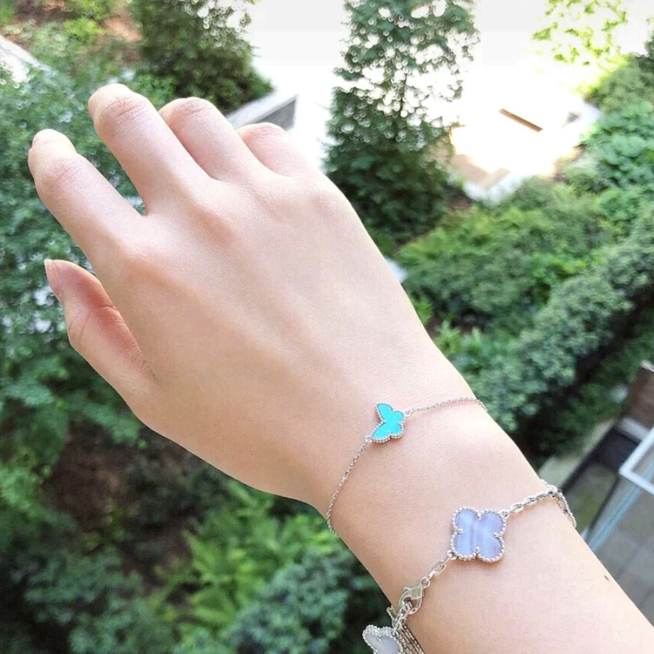 Lume Jewelry® バタフライ ターコイズ バタフライブレスレット シルバー