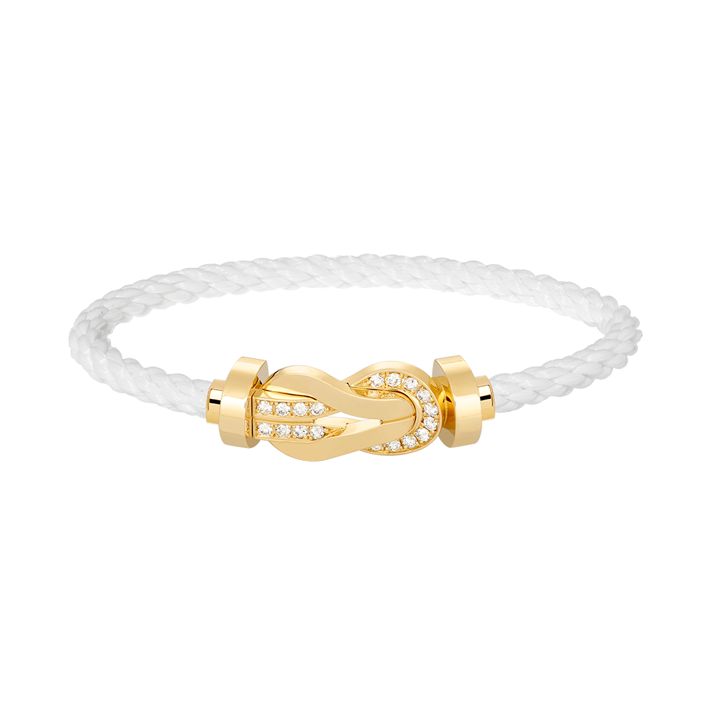 Lume Jewelry「チャンス ラージ8フィギュア バックル ハーフダイヤモンド ブレスレット ゴールド」