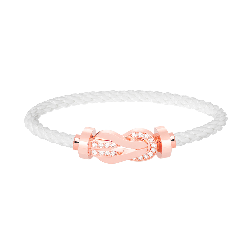 Lume Jewelry「チャンス ラージ 8 フィギュア バックル ハーフダイヤモンド ブレスレット ローズゴールド」