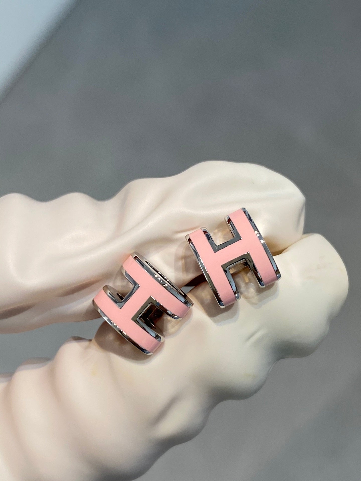 ¡®Lume Jewelry¡¯MINI POP H SILVER EARRINGS PINK (ルム ジュエリー) ミニ ポップ H シルバー ピアス ピンク