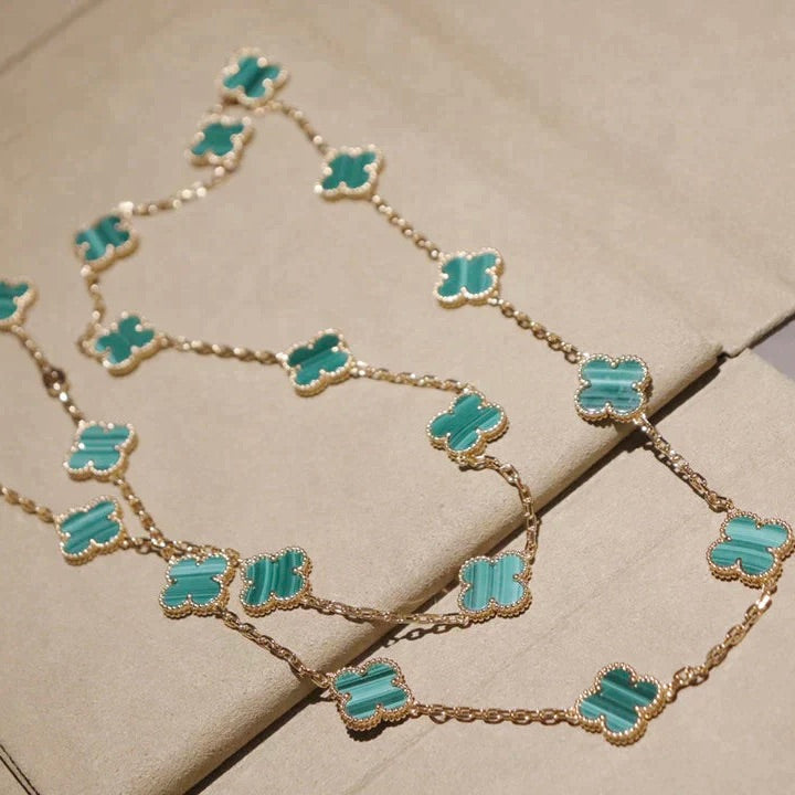『Lume Jewelry』クローバー 20モチーフ マラカイト ゴールド
