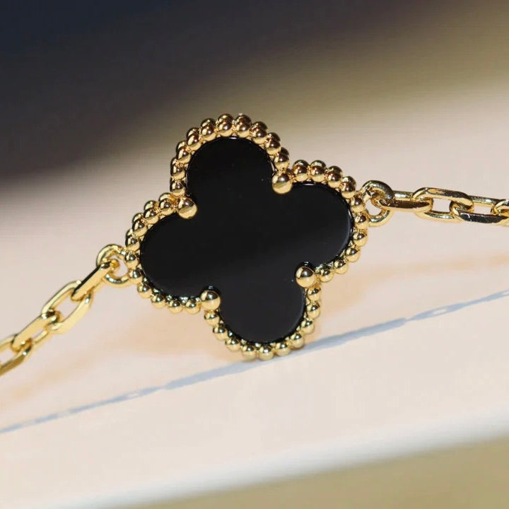 Lume Jewelry クローバー 20モチーフ オニキス ネックレス