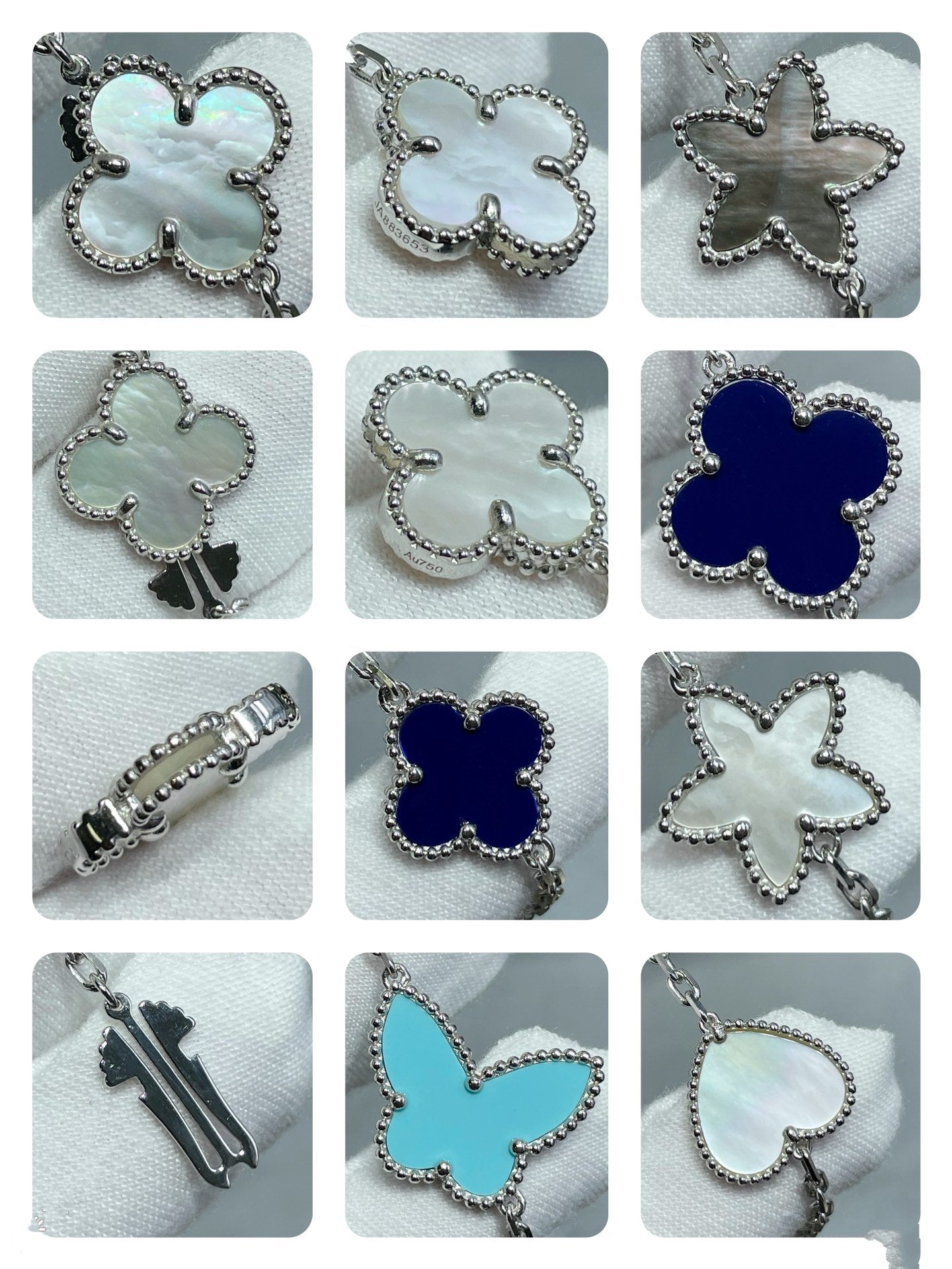 Lume Jewelry ラッキー クローバー シルバー 11 モチーフ ネックレス