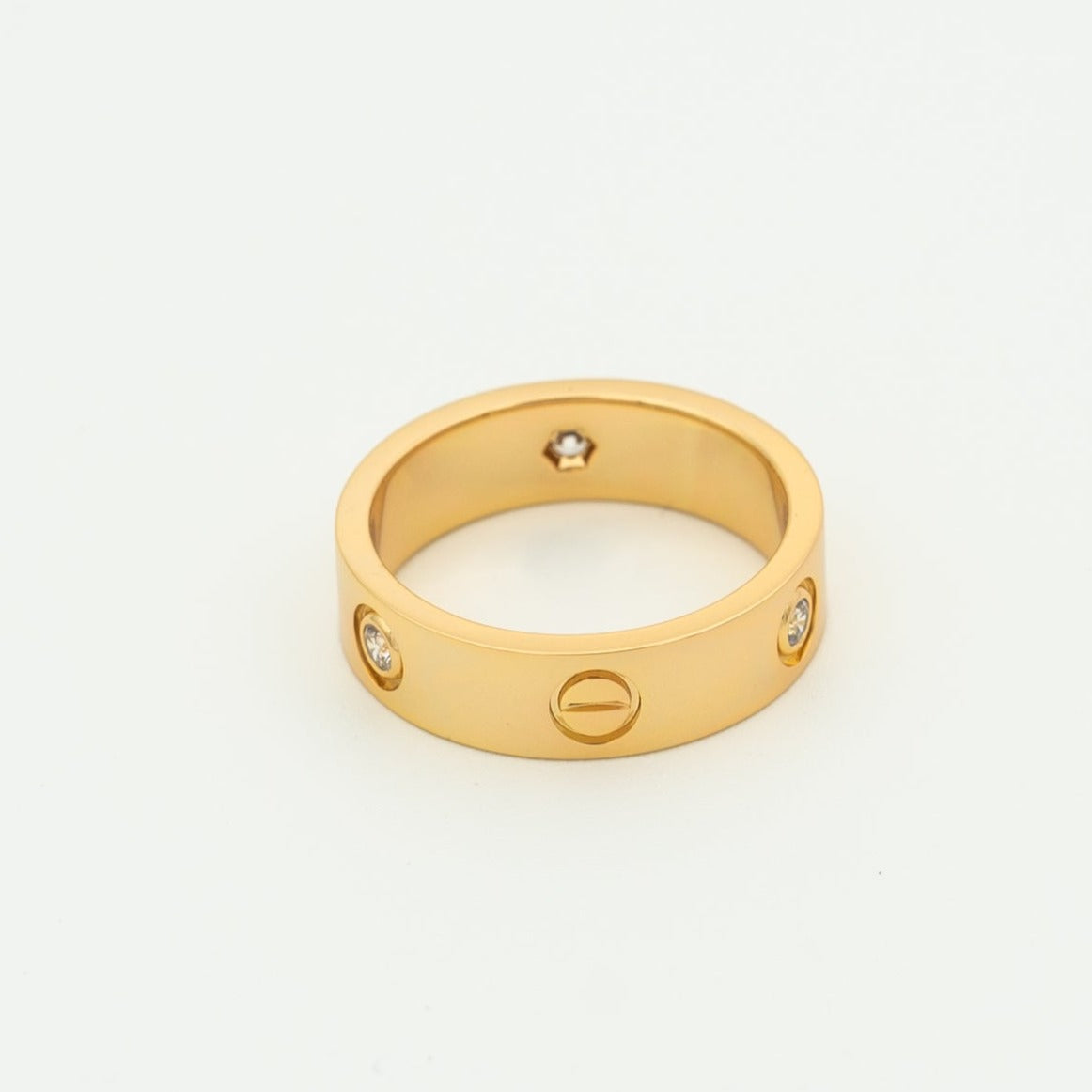 Lume Jewelry LOVE RING 5.5MM 3 DIAMONDS PINK GOLD
