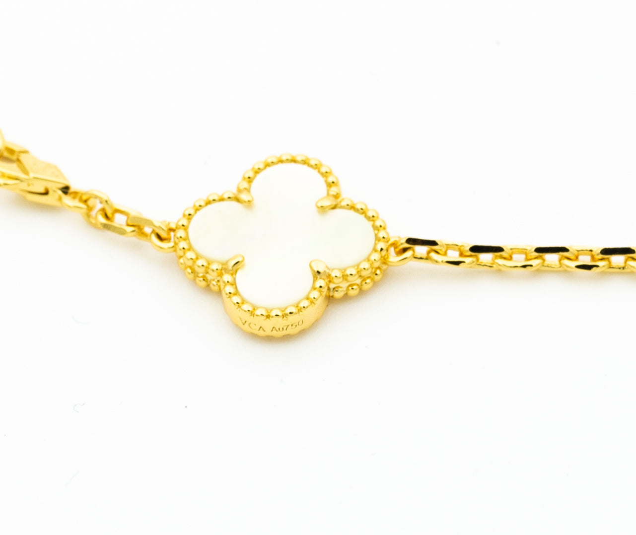 「Lume Jewelry」クローバーブレスレット 5モチーフ オニキス MOP
