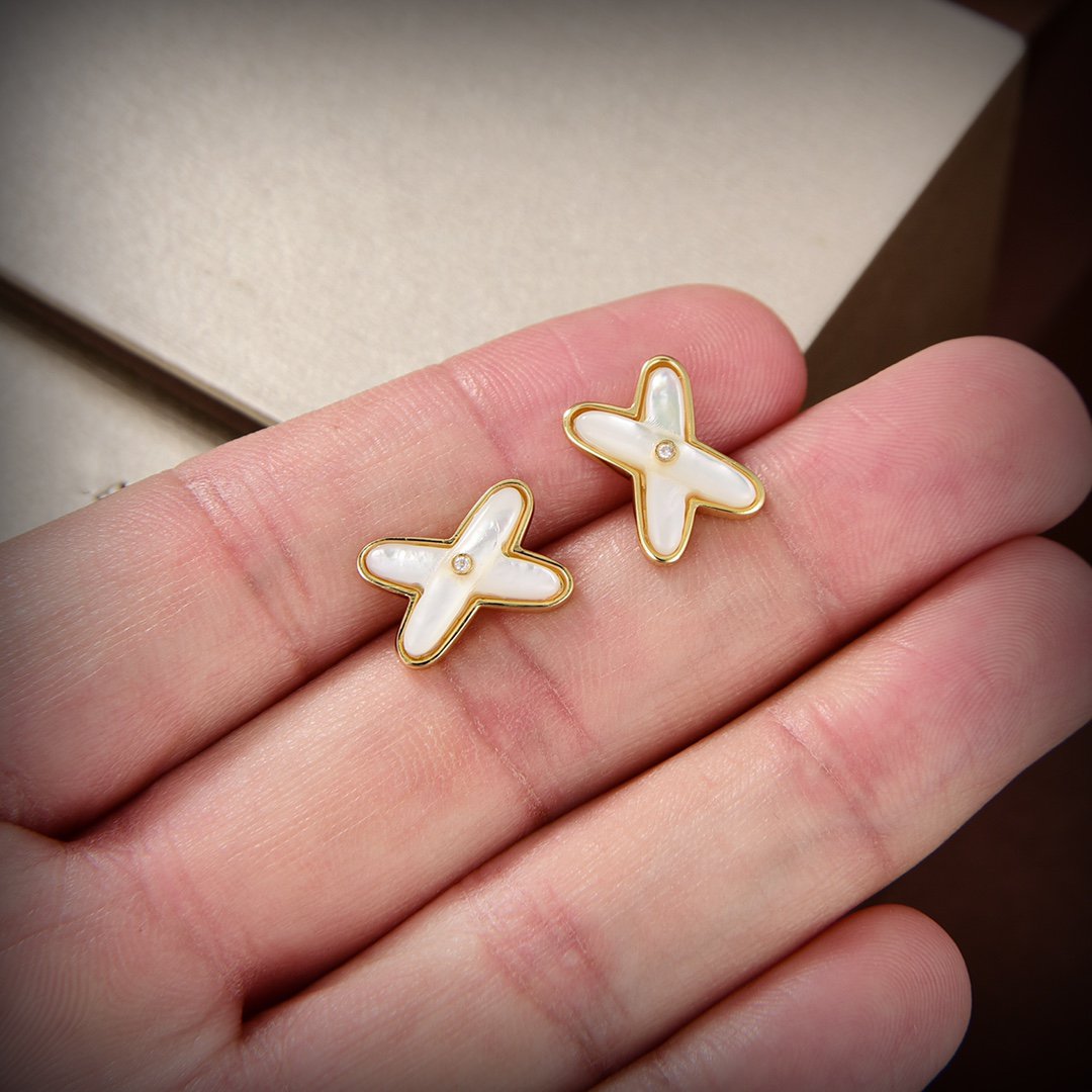 『Lume Jewelry』JEUX DE WHITE MOP ゴールドダイヤモンドイヤリング