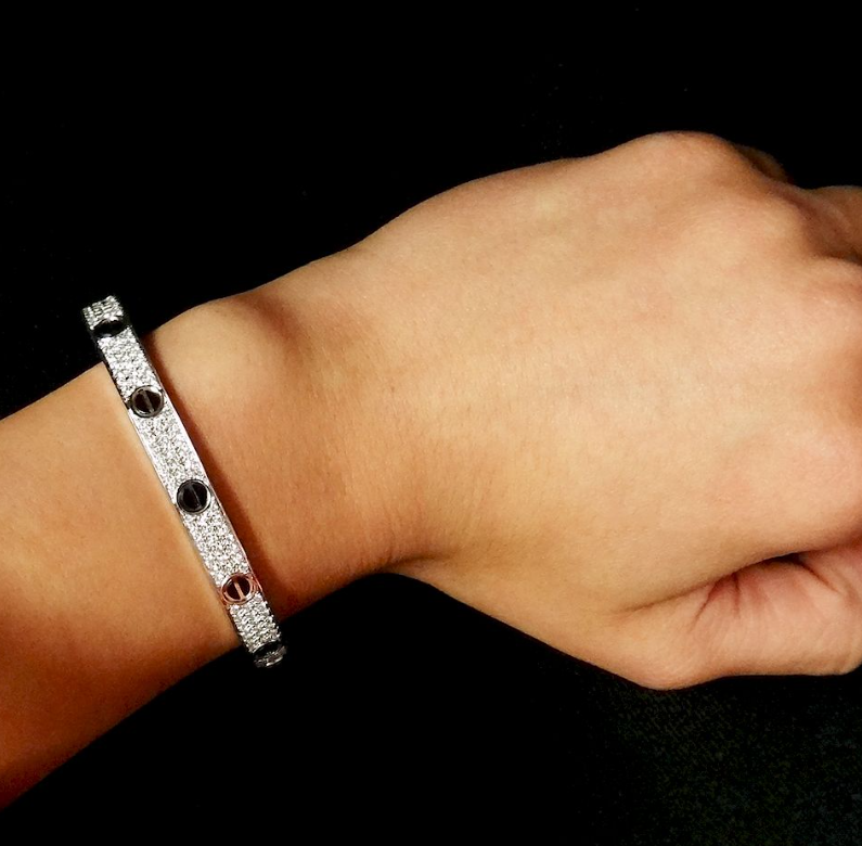 「Lume Jewelry」LOVEブレスレット 6.1MM ダイヤモンドパヴェセラミック