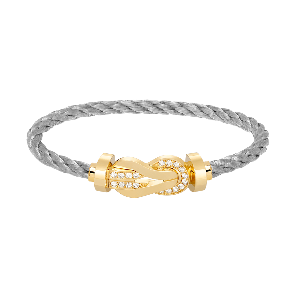 Lume Jewelry「チャンス ラージ8フィギュア バックル ハーフダイヤモンド ブレスレット ゴールド」
