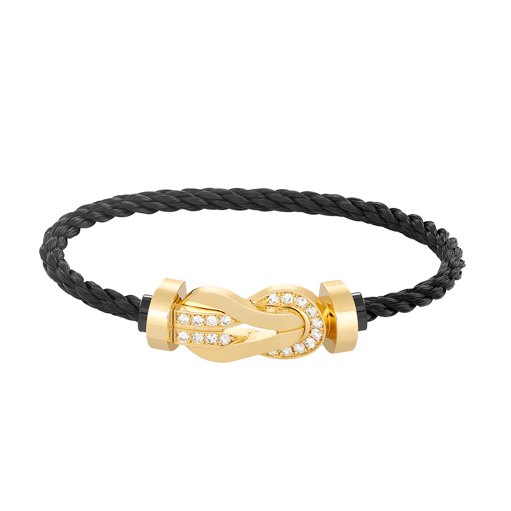 Lume Jewelry「チャンス ラージ8フィギュア バックル ハーフダイヤモンド ブレスレット ゴールド」