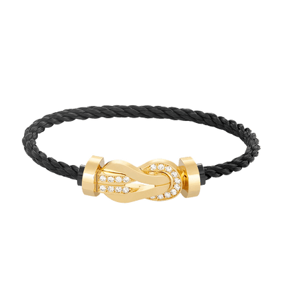 Lume Jewelry「チャンス ラージ8フィギュア バックル ハーフダイヤモンド ブレスレット ゴールド」