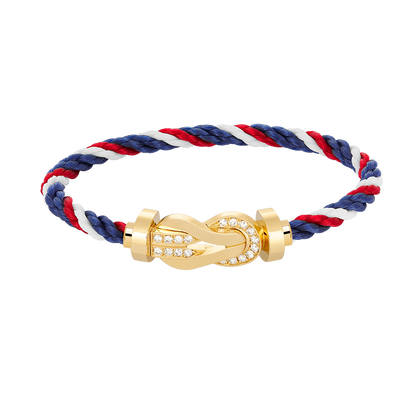 Lume Jewelry「チャンス ラージ8フィギュア バックル ハーフダイヤモンド ブレスレット ゴールド」