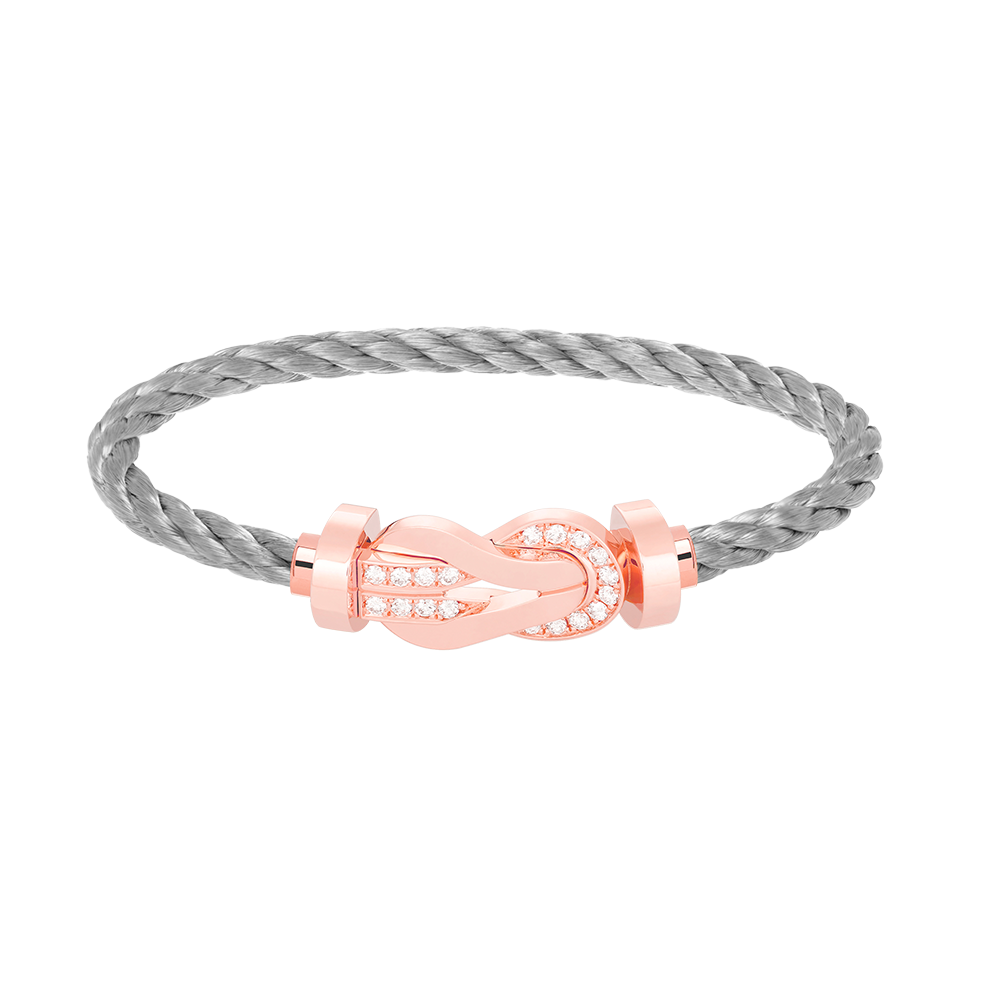 Lume Jewelry「チャンス ラージ 8 フィギュア バックル ハーフダイヤモンド ブレスレット ローズゴールド」