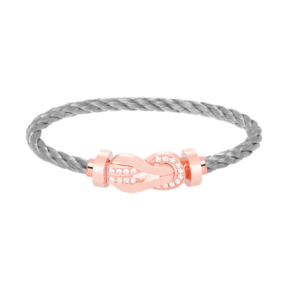 Lume Jewelry「チャンス ラージ 8 フィギュア バックル ハーフダイヤモンド ブレスレット ローズゴールド」