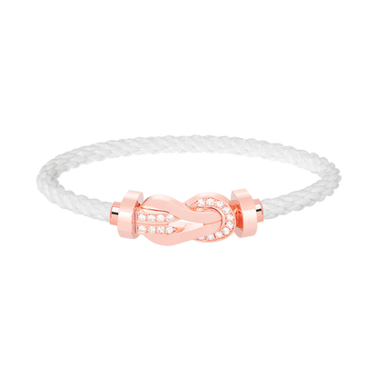 Lume Jewelry「チャンス ラージ 8 フィギュア バックル ハーフダイヤモンド ブレスレット ローズゴールド」