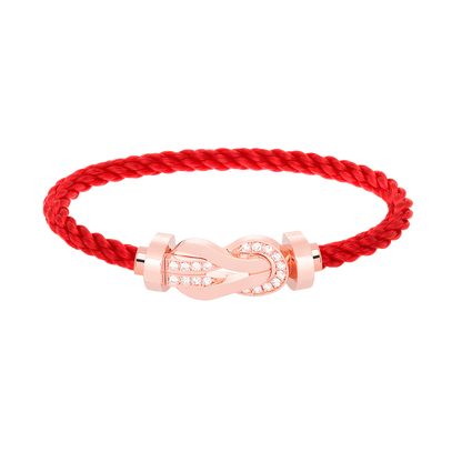 Lume Jewelry「チャンス ラージ 8 フィギュア バックル ハーフダイヤモンド ブレスレット ローズゴールド」