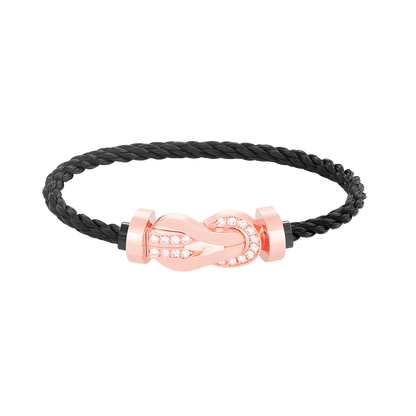 Lume Jewelry「チャンス ラージ 8 フィギュア バックル ハーフダイヤモンド ブレスレット ローズゴールド」