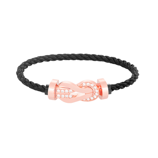 Lume Jewelry「チャンス ラージ 8 フィギュア バックル ハーフダイヤモンド ブレスレット ローズゴールド」
