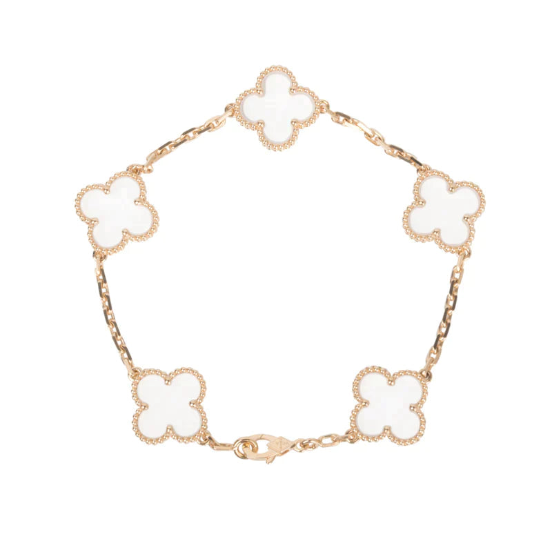 [Lume Jewelry]新しい CLOVER 5 MOTIF ロッククリスタルブレスレット