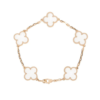 [Lume Jewelry]新しい CLOVER 5 MOTIF ロッククリスタルブレスレット