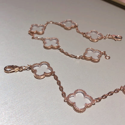 [Lume Jewelry]新しい CLOVER 5 MOTIF ロッククリスタルブレスレット