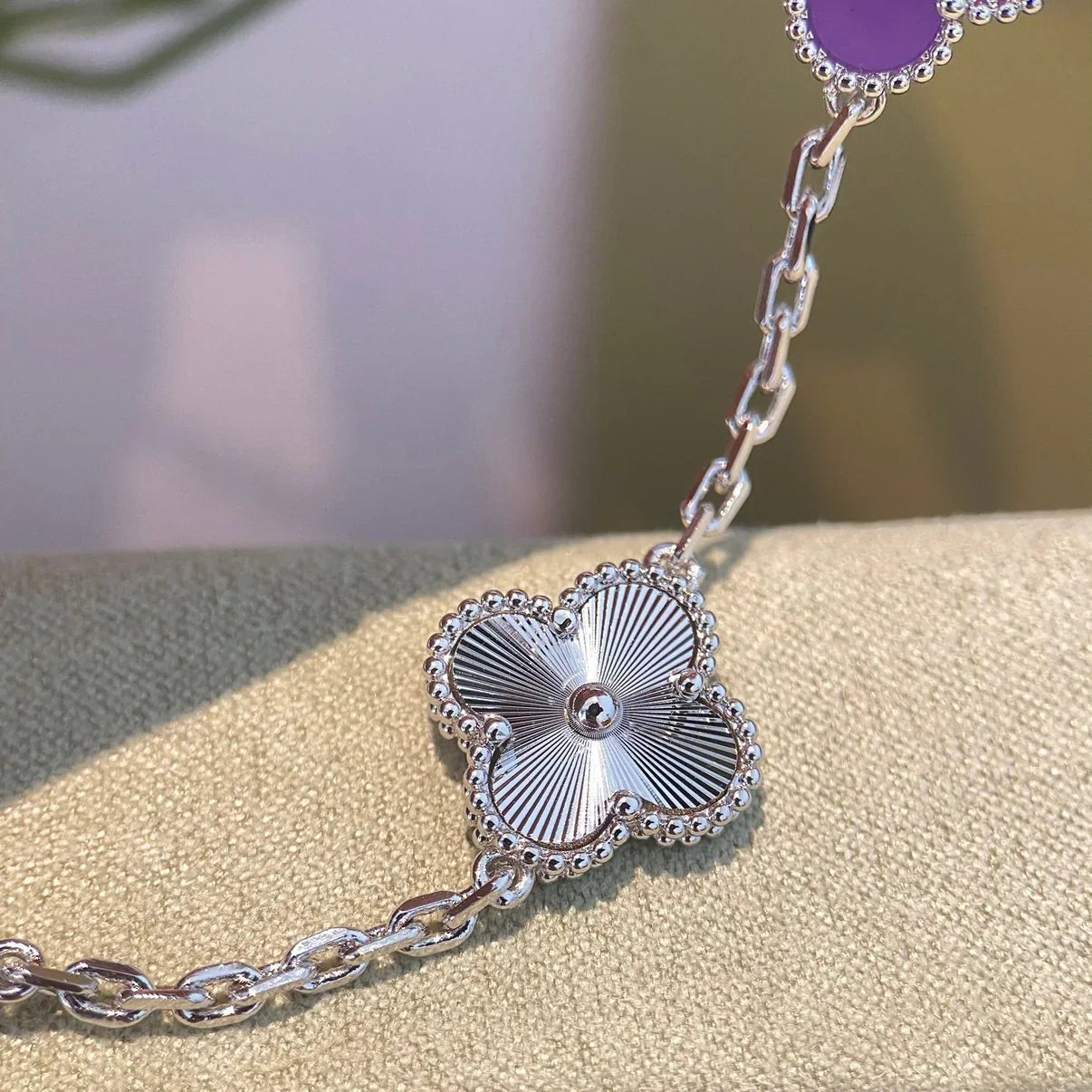 [Lume Jewelry]新作 クローバー 5モチーフ バイオレット ブレスレット コレクション