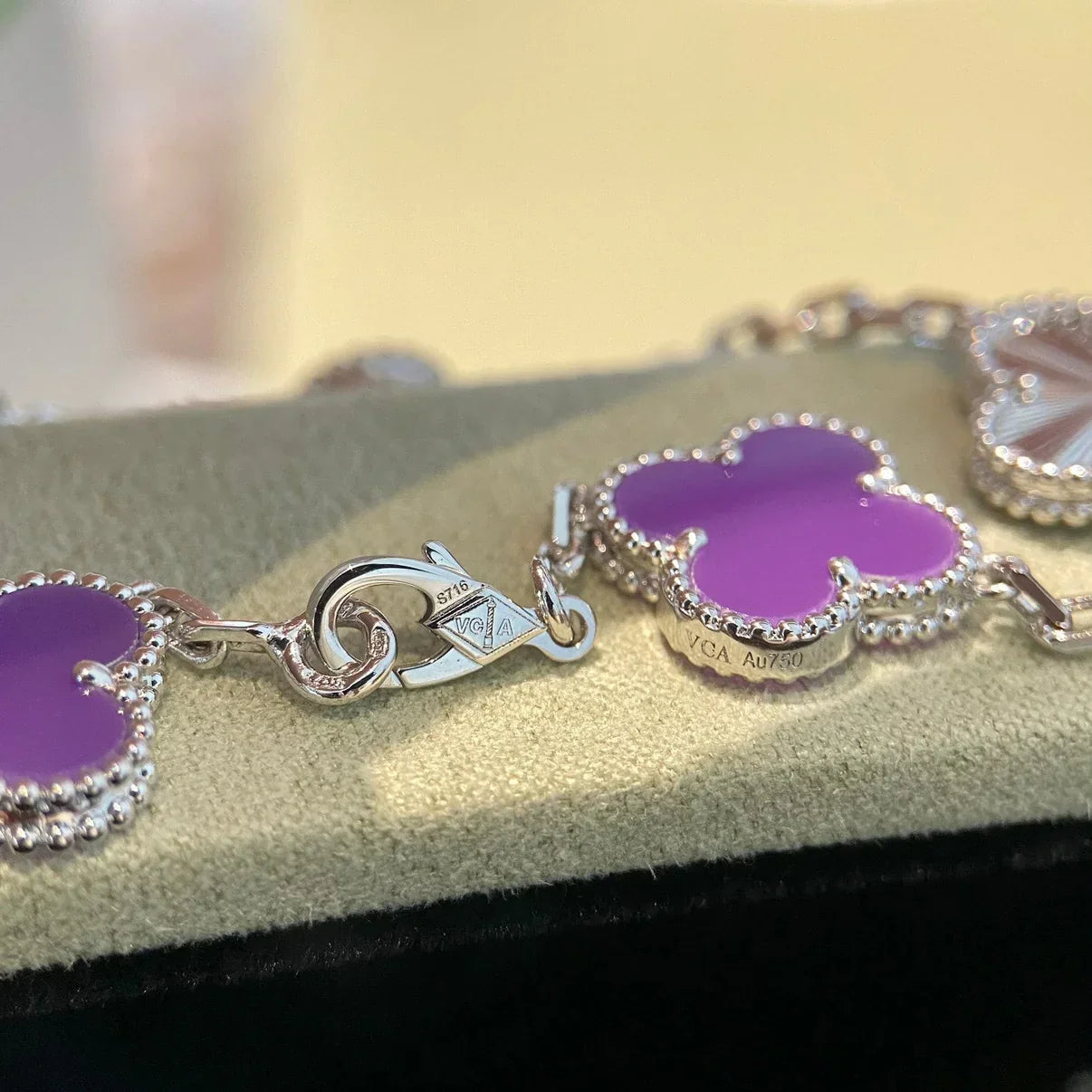 [Lume Jewelry]新作 クローバー 5モチーフ バイオレット ブレスレット コレクション