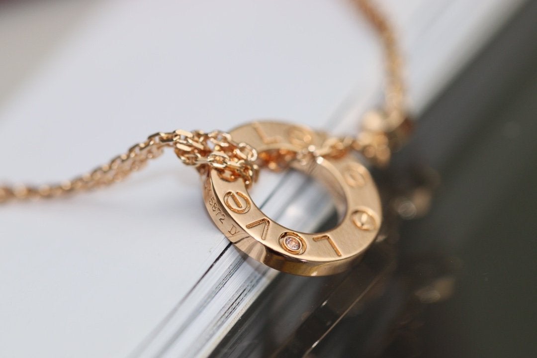Lume Jewelry「LOVE NECKLACE ADJUSTABLE ROSE GOLD 2 DIAMOND」