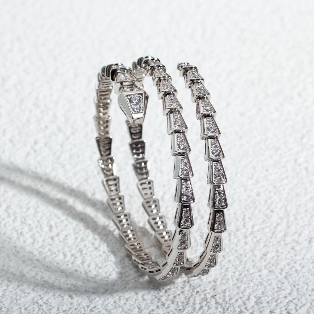 [✨Lume Jewelry✨]SERPENTI BRACELET SILVER DIAMOND DOUBLE ROW
