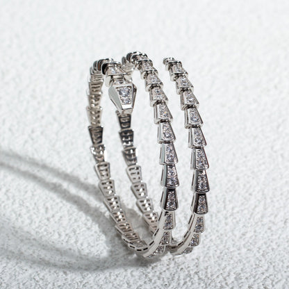 [✨Lume Jewelry✨]SERPENTI BRACELET SILVER DIAMOND DOUBLE ROW