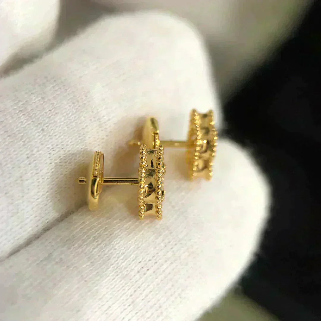Lume Jewelry クローバーミニ 9.5mm マラカイト ピアス