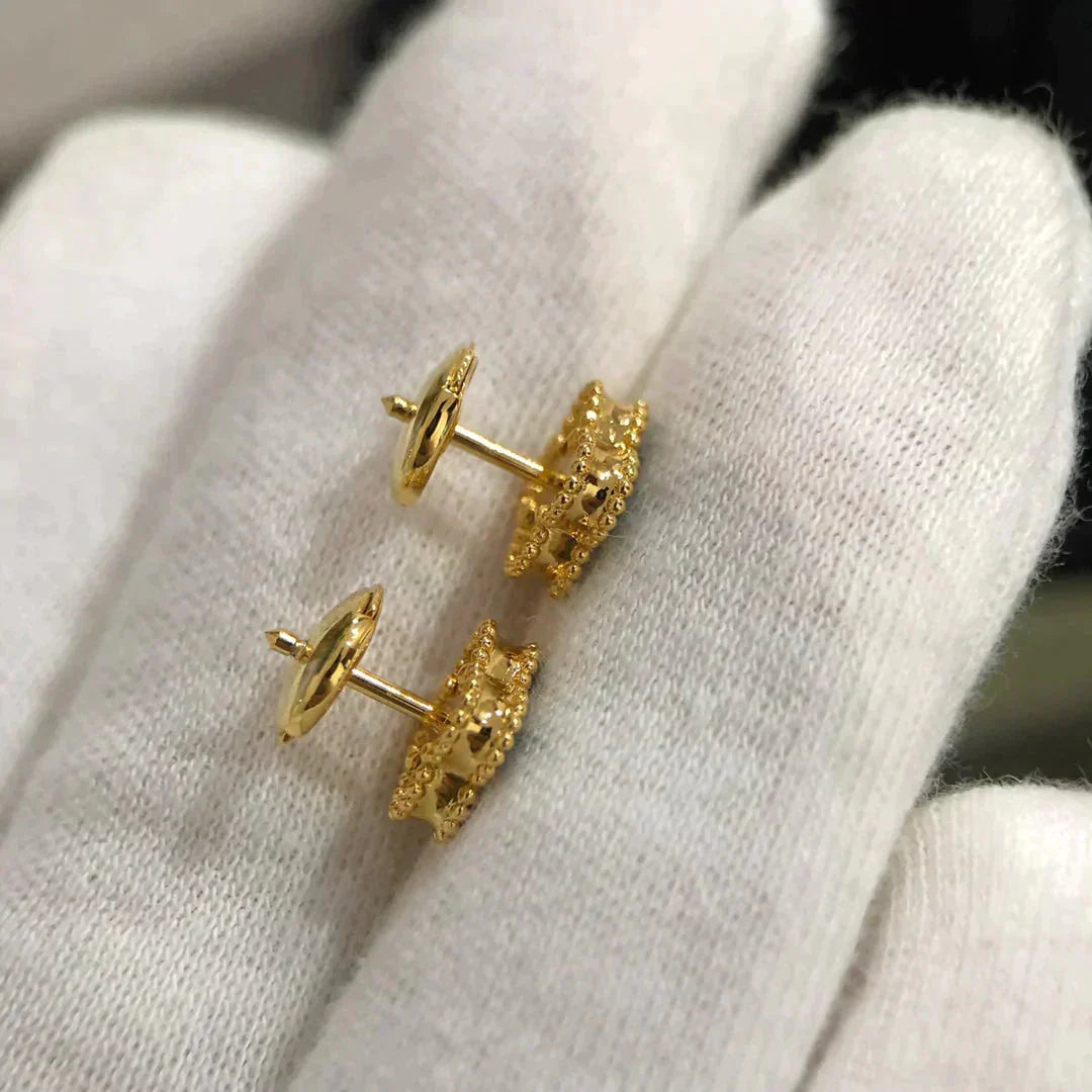 Lume Jewelry クローバーミニ 9.5mm マラカイト ピアス