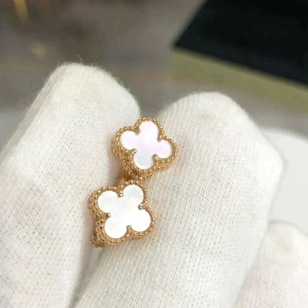 ルミー・ジュエリー クローバーミニ 白蝶貝ピアス 9.5MM