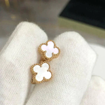 ルミー・ジュエリー クローバーミニ 白蝶貝ピアス 9.5MM