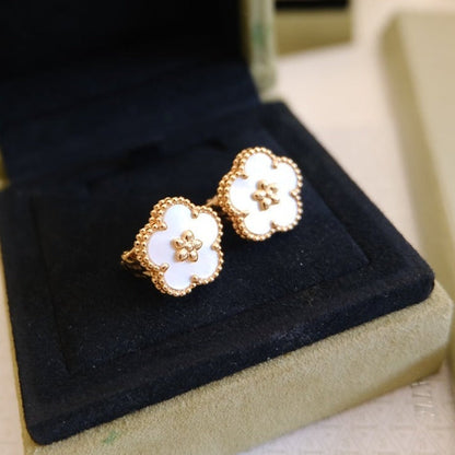 Lume Jewelry ラッキー ピンクゴールド ホワイトMOP イヤリング