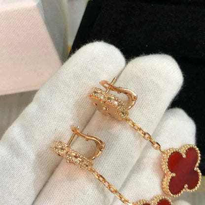 Lume Jewelry クローバー2モチーフ レーザーカーネリアンピアス