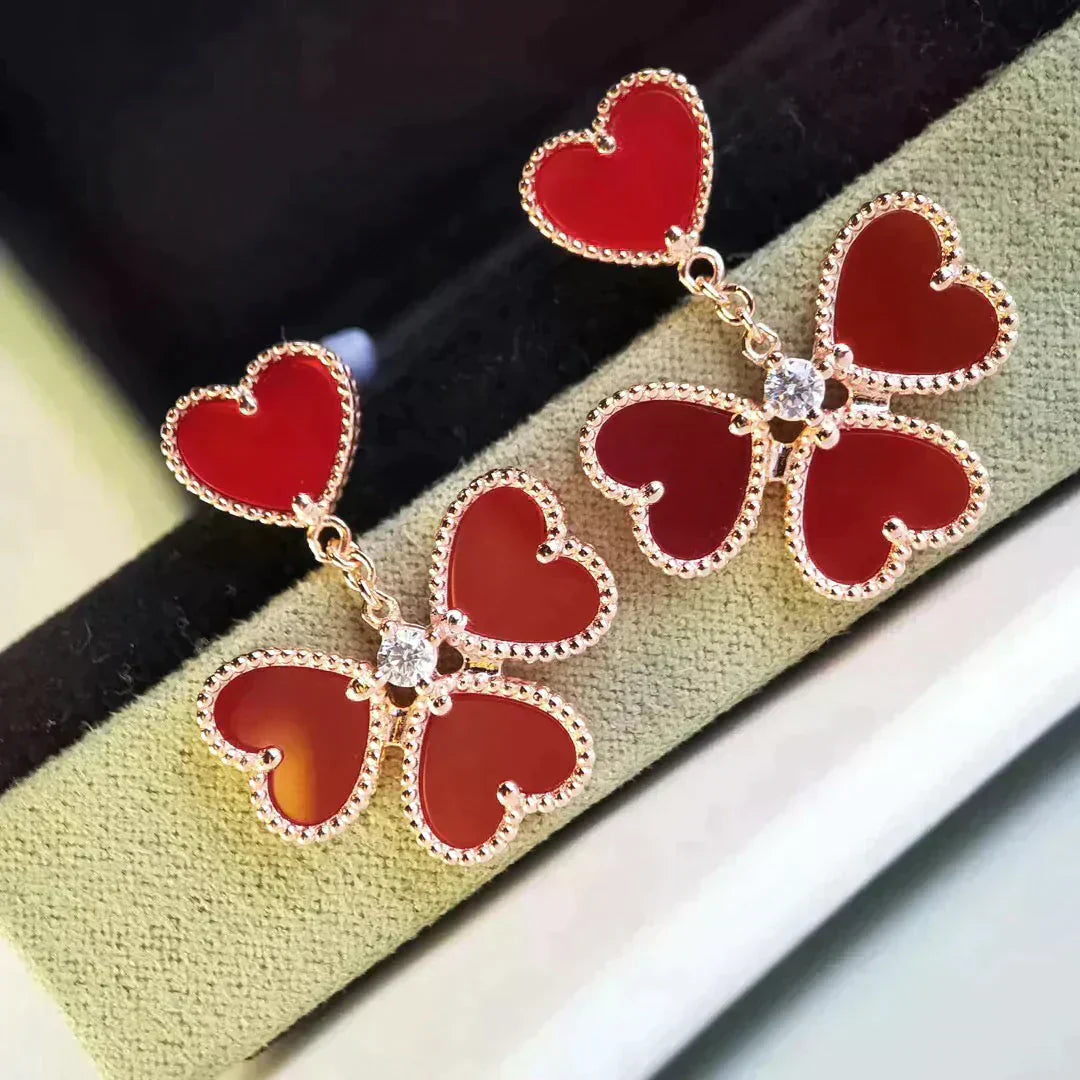 Lume Jewelry スウィートクローバー カーネリアン イヤリング