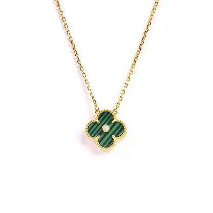 Lume Jewelry クローバー 15MM ダイヤモンド ターコイズ ネックレス