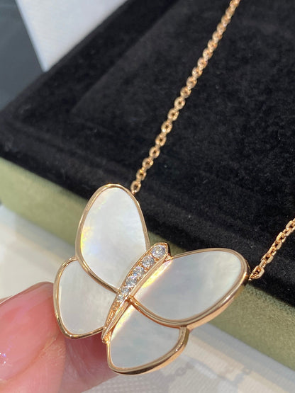 「Lume Jewelry」バタフライゴールドMOPダイヤモンドネックレス