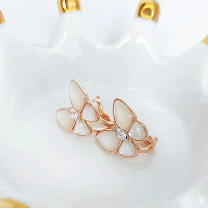 Lume Jewelry バタフライ マザーオブパール ダイヤモンド ピアス