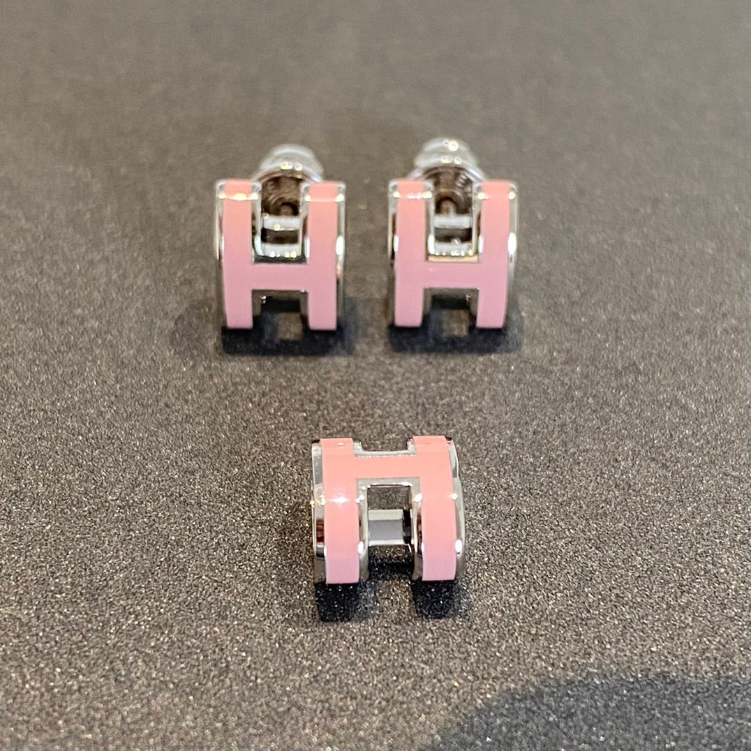 ¡®Lume Jewelry¡¯MINI POP H SILVER EARRINGS PINK (ルム ジュエリー) ミニ ポップ H シルバー ピアス ピンク