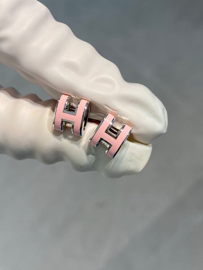 ¡®Lume Jewelry¡¯MINI POP H SILVER EARRINGS PINK (ルム ジュエリー) ミニ ポップ H シルバー ピアス ピンク