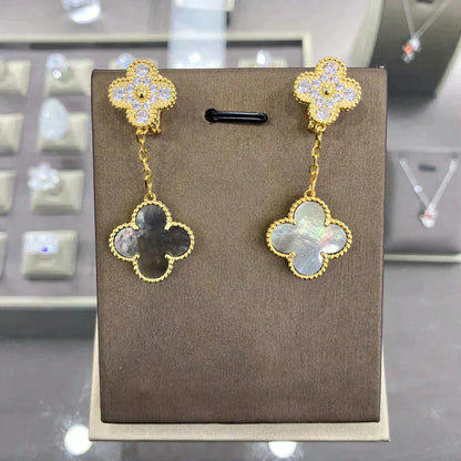 Lume Jewelry　クローバー 2モチーフ ダイヤモンドピアス（複数選択）