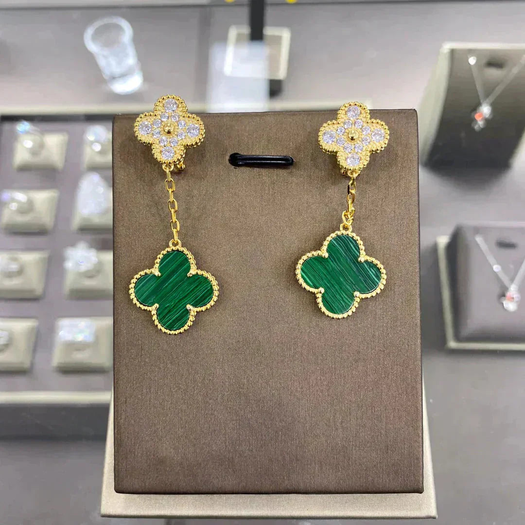 Lume Jewelry　クローバー 2モチーフ ダイヤモンドピアス（複数選択）