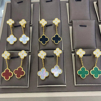 Lume Jewelry　クローバー 2モチーフ ダイヤモンドピアス（複数選択）
