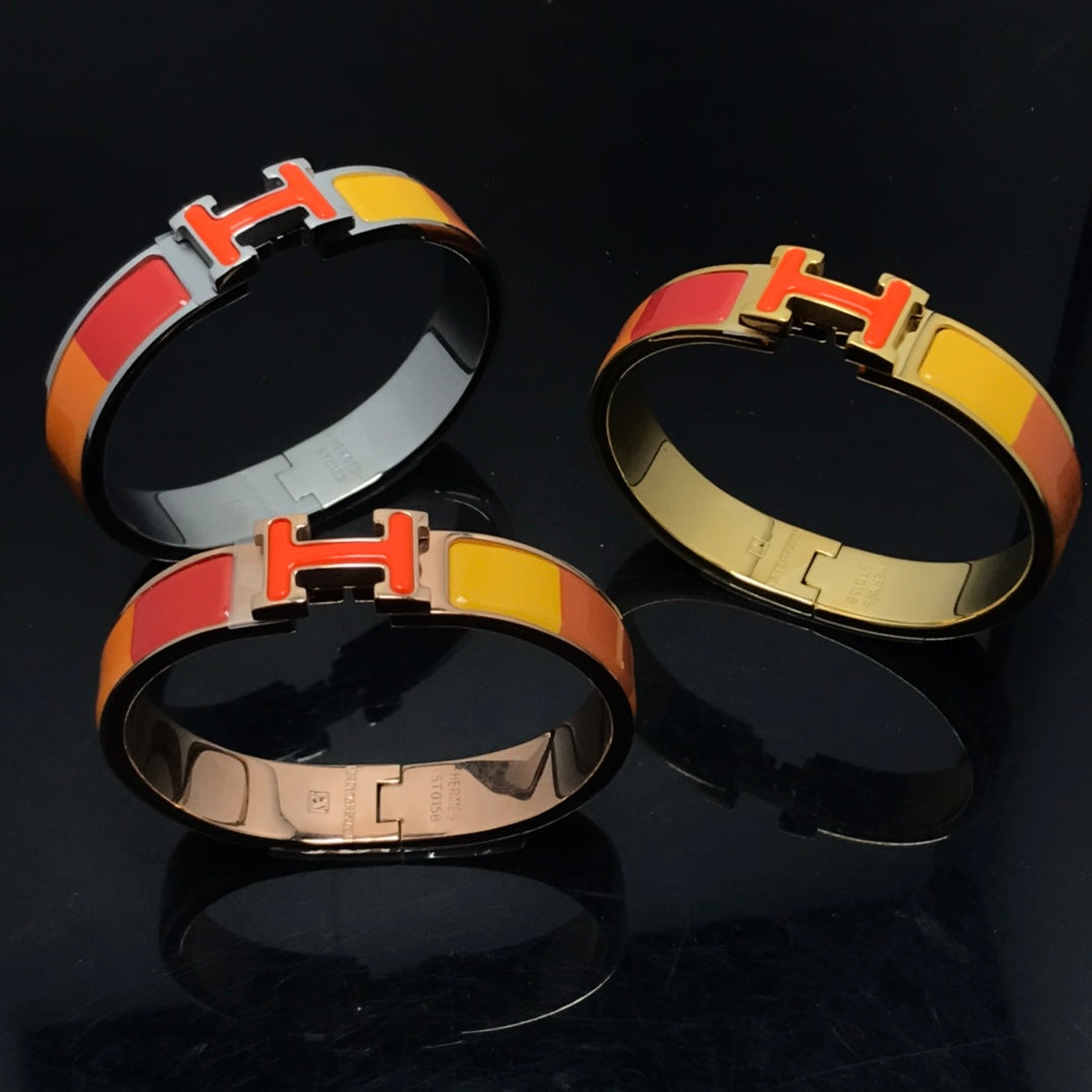 「Lume Jewelry」H ブレスレット オレンジレインボーセラミック