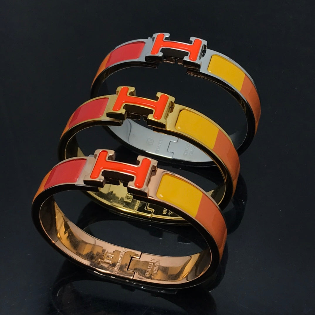 「Lume Jewelry」H ブレスレット オレンジレインボーセラミック