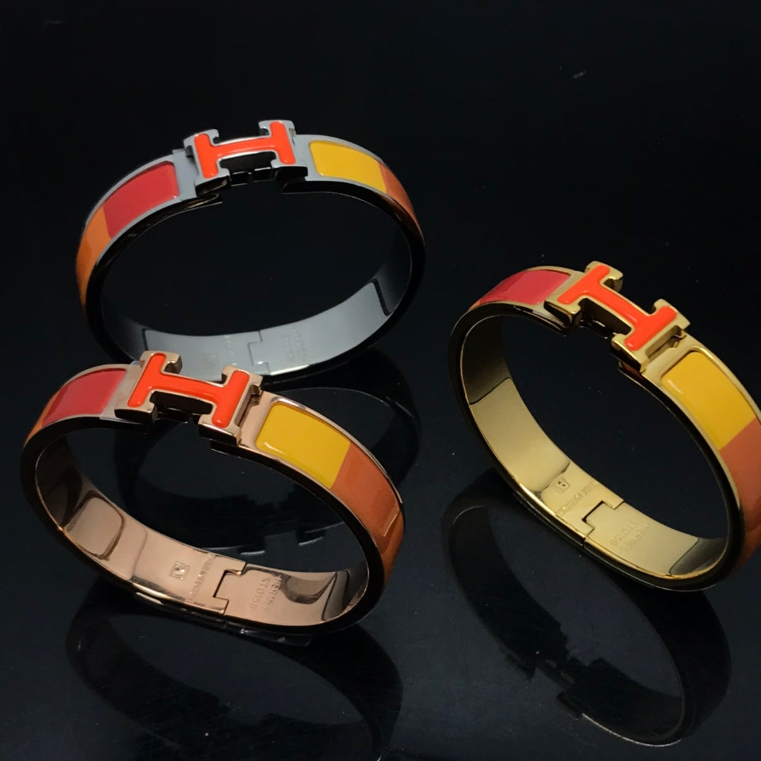 「Lume Jewelry」H ブレスレット オレンジレインボーセラミック