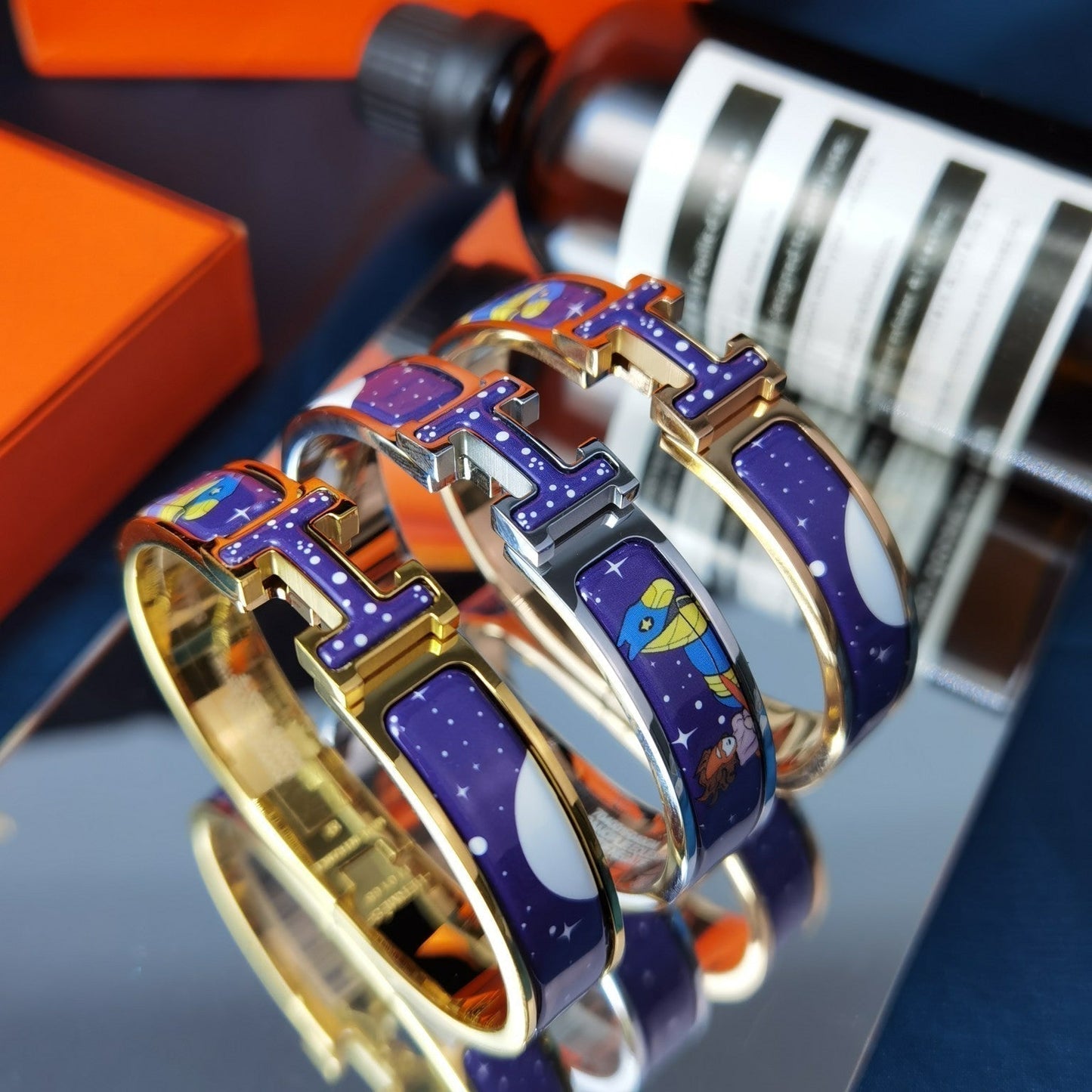 ®Lume Jewelry®H 星と月のブレスレット 12MM