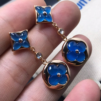 「ルーメジュエリー」スター＆サンアゲートダイヤモンドイヤリング