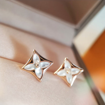 「Lume Jewelry」STAR MOP ピンクゴールドピアス
